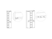 Lounge cupboard column - mandatory push-pull shelf