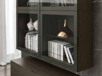 Royal wall unit with hinged glass door complete with shelf made from smoked glass
