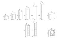 Royal hinged wall unit, 35 cm in depth - Models and Measurements
