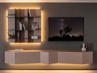 Optional LED lighting at the bottom of the sideboard in the Royal 01 wall system