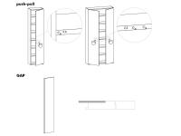 Lounge wall system - Push-pull opening or Gap groove handle