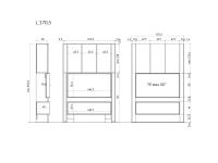 Lounge wall system - Specific measurements mod. with 3 top doors: cm 170.5