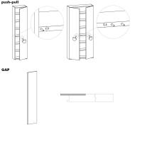 Lounge storage wall system - Push-pull or Gap handle opening