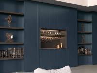 Lounge bar cabinet for modern living room with smooth matte lacquered Ocean AL91 fronts