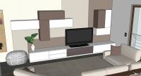 Living/Dining 3D Design - view of the living room wall unit