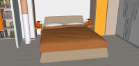 Proyecto 3D Dormitorio - detalle cama