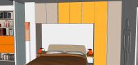 Proyecto 3D Dormitorio - detalle aramario puente