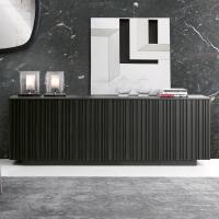 Plisset wooden sideboard with vertical grooves