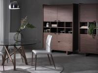 Storm elegant couple of wooden cupboards with doors, drawers and open compartments