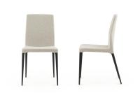 Delma living room chair with legs in solid ash wood and fabric upholstery