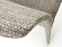 Close-up of the fabric in Chanel style on the curved backrest
