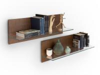 Atlas glass shelf with wooden panel
