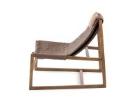 Holly wood and leather armchair made of ashwood painted walnut - side view