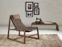 Holly wood and leather armchair