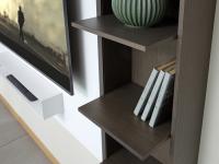 Detail of the 4 shelf bookcase in grey ashwood bookcase
