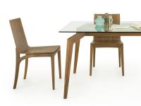 Ethan table with designer walnut structure