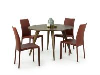 Chester fixed round table in Canaletto walnut painted ashwood
