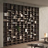 Queen asymmetric bespoke bookcase with additional panels on the columns to reach the desired height