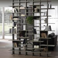 Queen bookcase used as a partition element