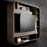Vanity has practical and useful compartments on 3 sides to store books, objects, or remoters