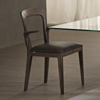 Genis modern upholstered wooden chair with armrests