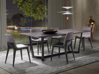 Talin upholstered dining chair in solid wood