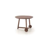 Tavolino da caffè con ruote Clock in legno massello di frassino