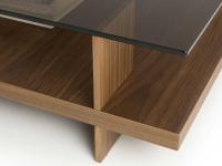 Close up of the Cerian coffee table in Canaletto Walnut