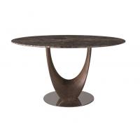 Arex table with solid wood base and marble top
