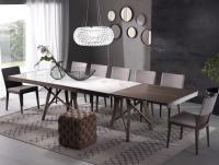 Zeta dining table with wooden structure and LAMINAM top