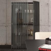 Karin modern glass display cabinet also available with wooden moulded inserts or without doors