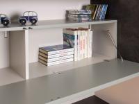 Plan wall unit with flap door, with central division on larger widths for better organisation of interior space