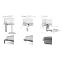 Scheme of the feet: wood, metal and ABS for Missouri bed with wooden frame