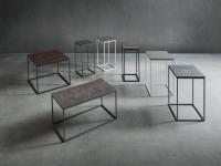 Differenti modelli disponibili per il tavolino Tania quadrato o rettangolare