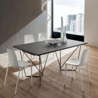 Alastor table with tubular metal legs - London grey Fenix top