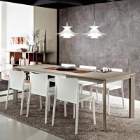 Albus square modern fully extended extendable table 
