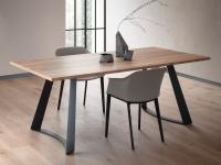 Eddard dining table with Slavonia oak HPL veneered top and charcoal lacquered legs