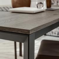 Detail of the top in grey oak melamine with wood effect