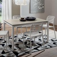 Neville low-cost modern kitchen table with extendinge top in Laminam Focos Sale stone