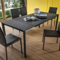 Nimbus extending table in laminam top and HPL extension leaves