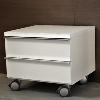Chest of two drawers with casters