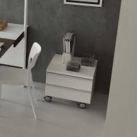 Chest of 2 drawers, standing on the floor with casters