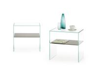 Multiglass bedside table, entirely made of glass