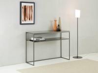Chelsea minimal metal and glass console table available also in a total metal version