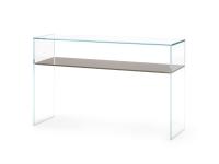 Multiglass clear glass hall table with back-lacquered shelf