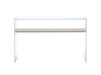 Multiglass clear glass hall table with back-lacquered shelf