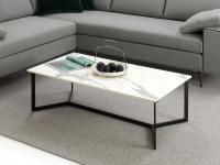 Danny side table with black frame and Calacatta HPL top