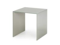 Glass square end table in back lacquered glass colour 7030 Stone Grey