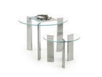 Round extra-clear end table