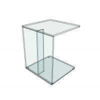 Multiglass C shaped end table with central sheet cm 8 th.1 with matching finish